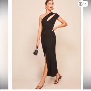NWT Reformation One Shoulder Black Dress
